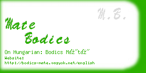 mate bodics business card